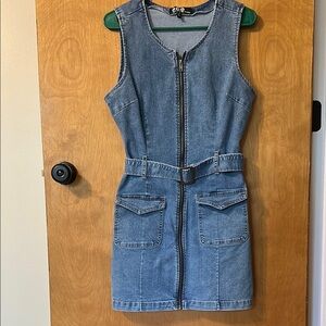 Blue Denim Sleeveless Dress